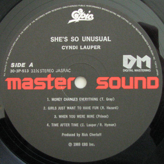Cyndi Lauper : She's So Unusual  (LP, Album, RE)
