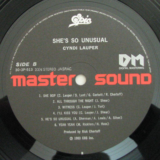 Cyndi Lauper : She's So Unusual  (LP, Album, RE)