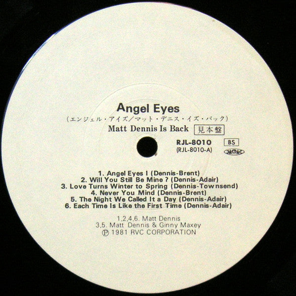 Matt Dennis : Angel Eyes - Matt Dennis Is Back (LP)