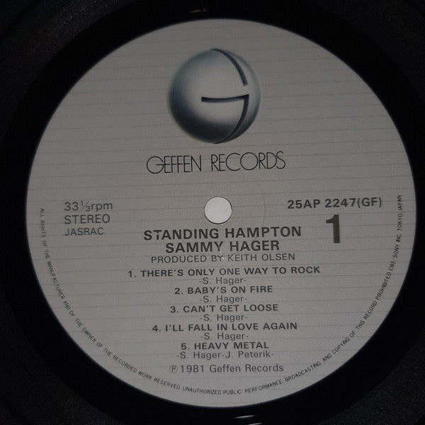 Sammy Hagar : Standing Hampton (LP, Album)