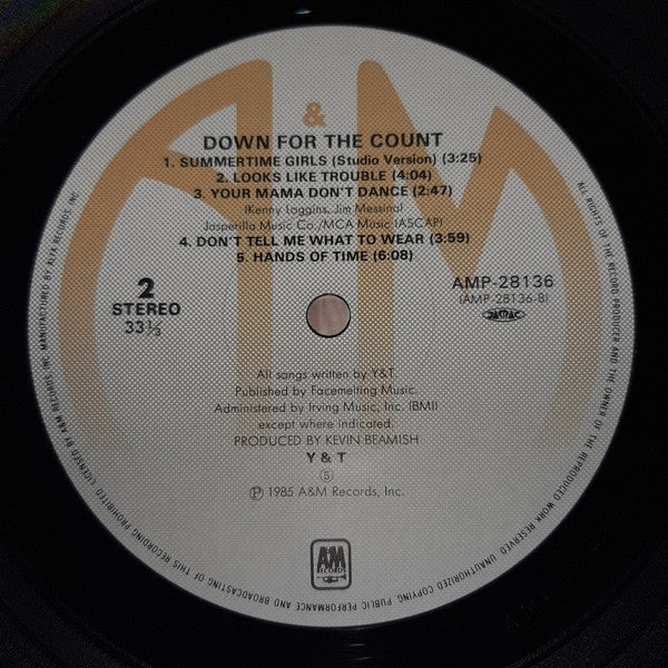 Y & T : Down For The Count (LP, Album)