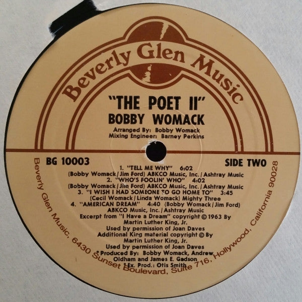 Bobby Womack Featuring Patti LaBelle : The Poet II (LP, Album)