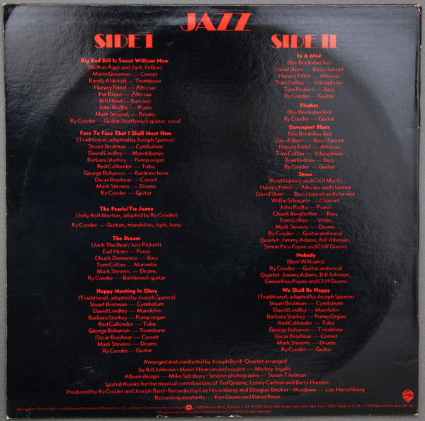 Ry Cooder : Jazz (LP, Album, Los)