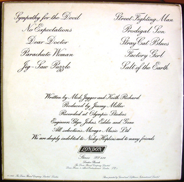 Rolling Stones* : Beggars Banquet (LP, Album + Flexi, 7", S/Sided)