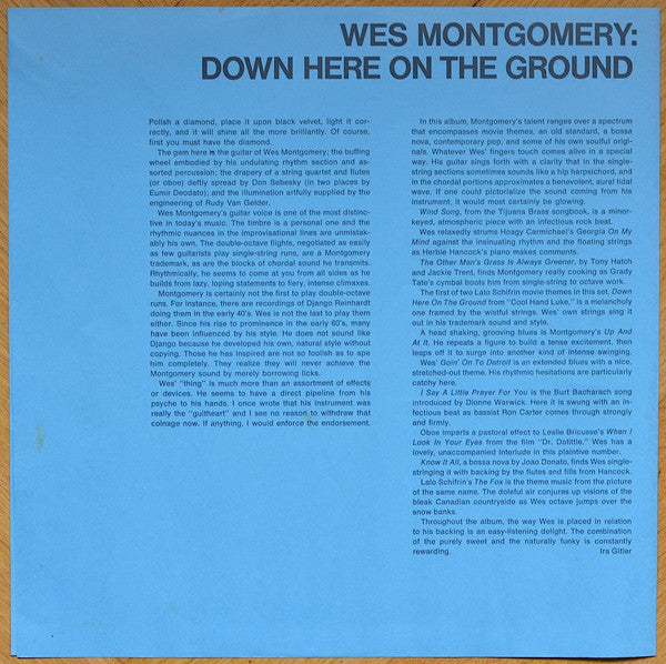 Wes Montgomery : Down Here On The Ground (LP, Album, RE)
