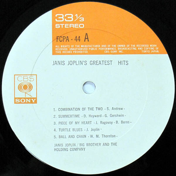 Janis Joplin : Janis Joplin's Greatest Hits (LP, Comp, Club)