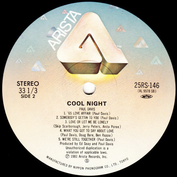 Paul Davis (3) : Cool Night (LP, Album)