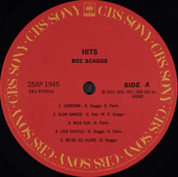 Boz Scaggs : Hits! (LP, Comp)