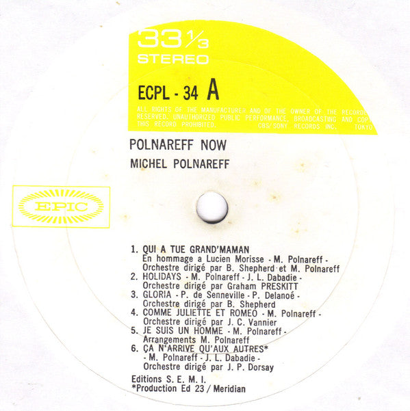 Michel Polnareff = ミッシェル・ポルナレフ* - Polnareff Now = ポルナレフ・ナウ (LP, Comp) (Good  Plus (G+))