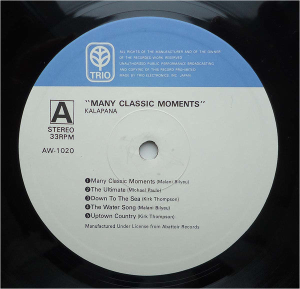 Kalapana : Many Classic Moments (LP, Album)