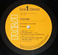 Daryl Hall & John Oates : Livetime (LP, Album)