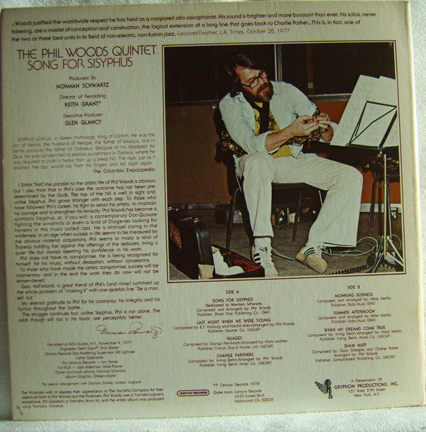 The Phil Woods Quintet : Song For Sisyphus (LP, Album, Ltd, Dir)
