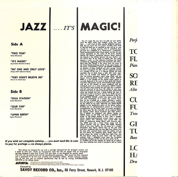 Curtis Fuller / Tommy Flanagan : Jazz...It's Magic! (LP, Album, Mono, RE)