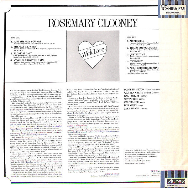 Rosemary Clooney : With Love (LP, Album)
