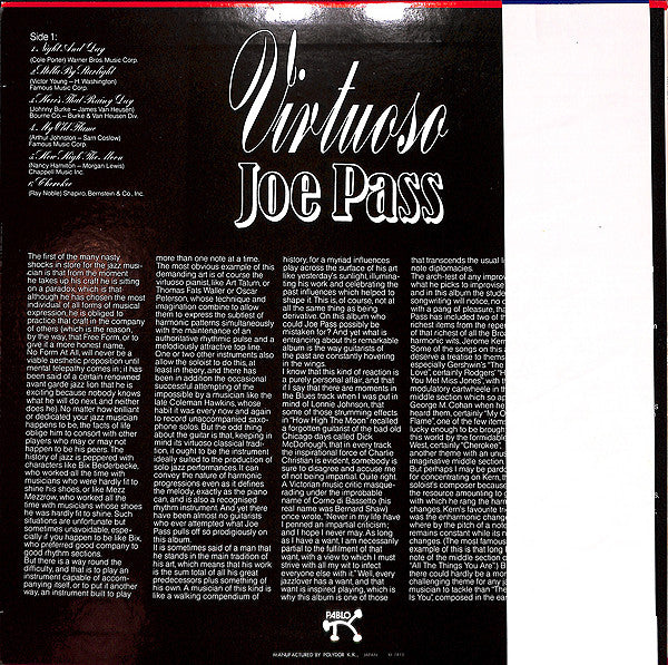 Joe Pass : Virtuoso (LP, Album)