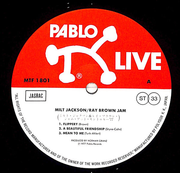 Milt Jackson & Ray Brown : Montreux '77 (LP, Album)