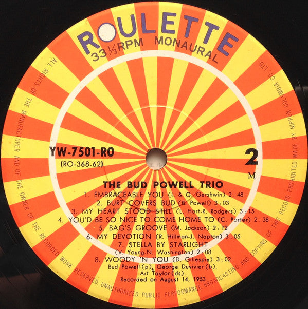 The Bud Powell Trio : The Bud Powell Trio (LP, Comp, Mono, RE)