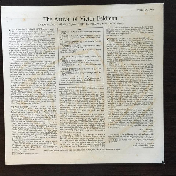 Victor Feldman : The Arrival Of Victor Feldman (LP, Album, Ltd, RE)