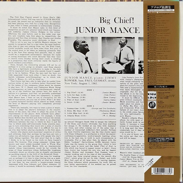 The Junior Mance Trio* : Big Chief! (LP, Album, RE)