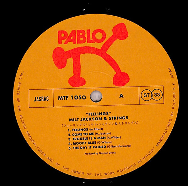 Milt Jackson And Strings* : Feelings (LP, Album)