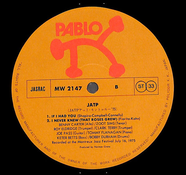 Various : JATP (Jazz At The Philharmonic At The Montreux Jazz Festival 1975) (LP, Album)