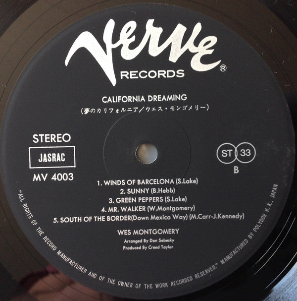 Wes Montgomery = ウェス・モンゴメリー* : California Dreaming = 夢のカリフォルニア (LP, Album, RE)
