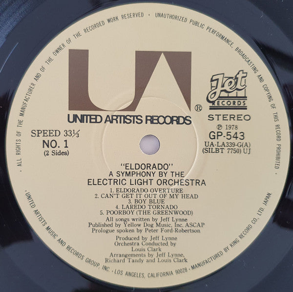 Electric Light Orchestra : Eldorado - A Symphony By The Electric Light Orchestra (LP, Album, RE)