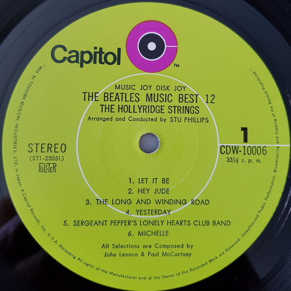 The Hollyridge Strings : The Beatles Music Best 12 (LP, Comp)