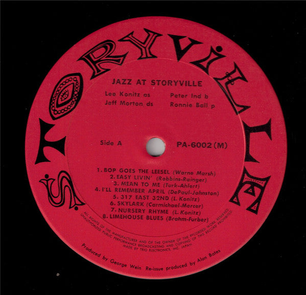 Lee Konitz : Jazz At Storyville (LP, Comp, RE)