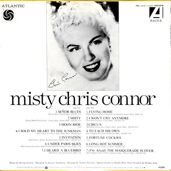 Chris Connor : Misty (LP, Album, RE)