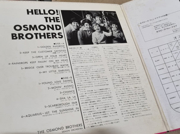The Osmonds : Hello! The Osmond Brothers (LP)