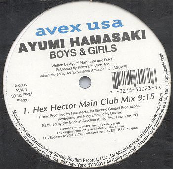 Ayumi Hamasaki : Boys & Girls (Hex Hector Remixes) (12")