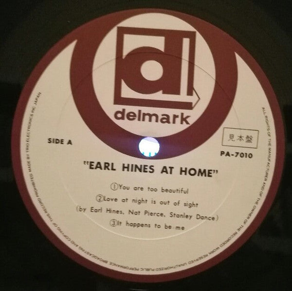 Earl Hines : At Home (LP, Album, Promo, RE)