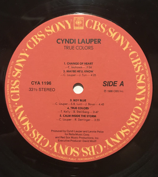 Cyndi Lauper : True Colors (LP, Album)