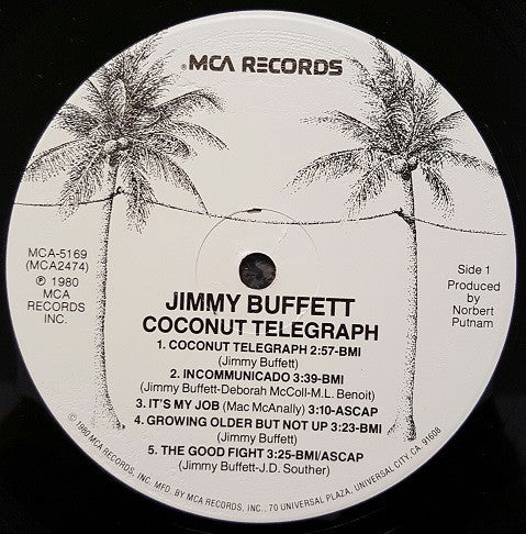 Jimmy Buffett : Coconut Telegraph (LP, Album, RP, Pin)
