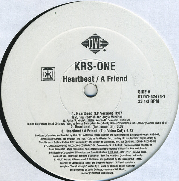 KRS-One : A Friend / Heartbeat (12")