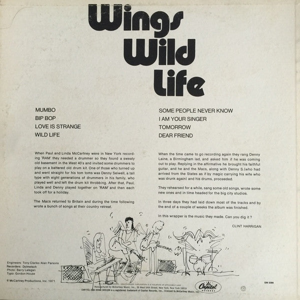 Wings (2) : Wild Life (LP, Album, RE)