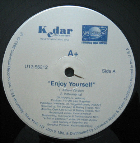 A+ : Enjoy Yourself / Up Top New York (12")