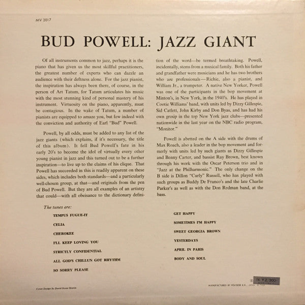 Bud Powell : Jazz Giant (LP, Album, Mono, RE)