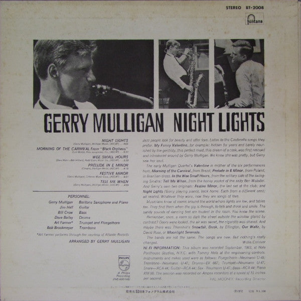 Gerry Mulligan : Night Lights (LP, Album, RE)