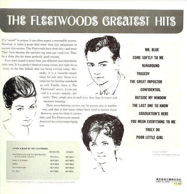 The Fleetwoods : The Fleetwoods Greatest Hits (LP, Comp, RE)