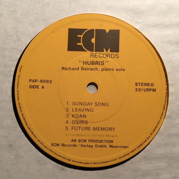 Richard Beirach : Hubris (LP, Album)