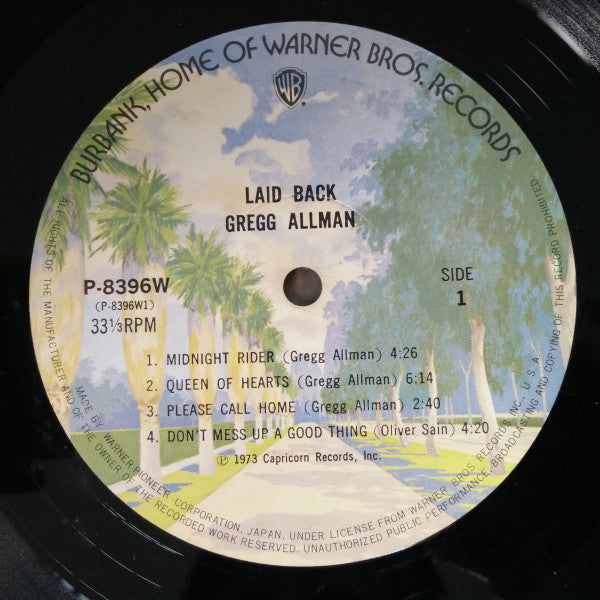 Gregg Allman : Laid Back (LP, Album, Gat)