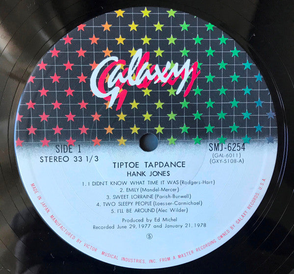 Hank Jones : Tiptoe Tapdance (LP, Album)