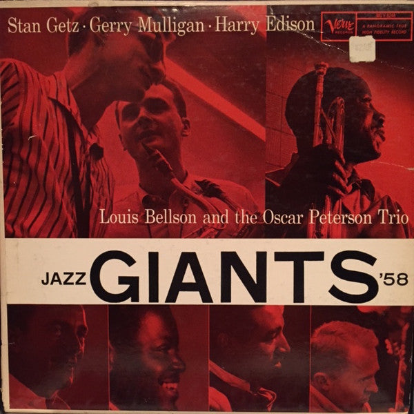 Stan Getz · Gerry Mulligan · Harry Edison, Louis Bellson And The Oscar Peterson Trio : Jazz Giants '58 (LP, Album, Mono, RE)