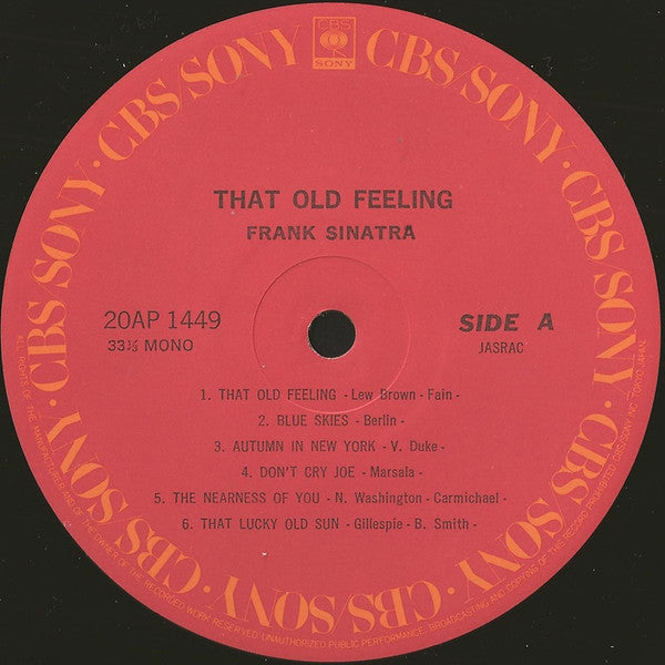Frank Sinatra : That Old Feeling (LP, Comp, Mono, RE)