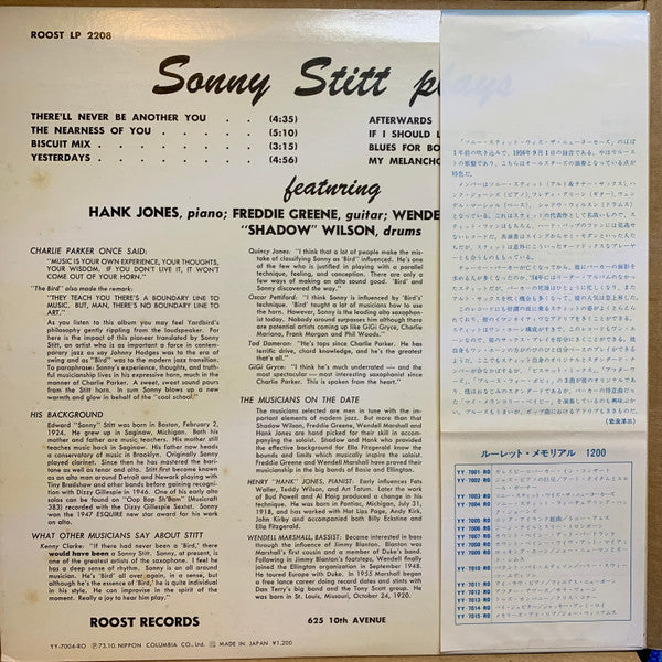 Sonny Stitt : Sonny Stitt Sonny Stitt Sonny Stitt Sonny Stitt (LP, Album, Mono, Ltd, RE)