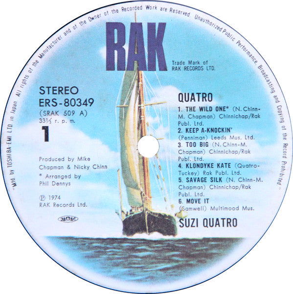 Suzi Quatro : Quatro (LP, Album, RE, Gat)