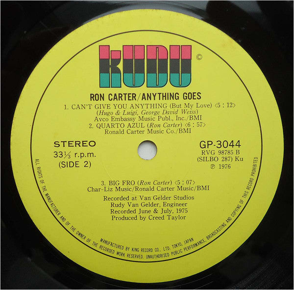 Ron Carter : Anything Goes (LP, Album)