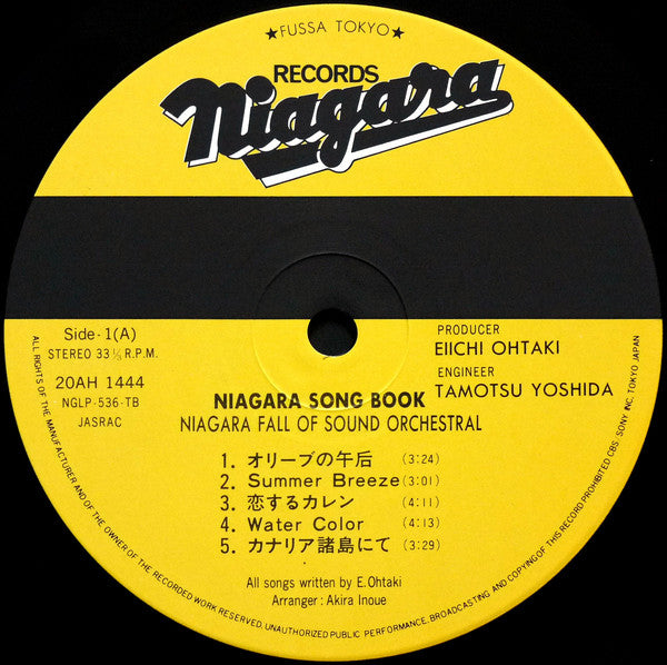 Niagara Fall Of Sound Orchestral : Niagara Song Book (LP, Album)